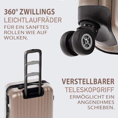 Набір валіз FERGÉ Toulouse 3 шт. з жорстким корпусом: ручна поклажа 55 см, L та XL 65 см, 100% ABS
