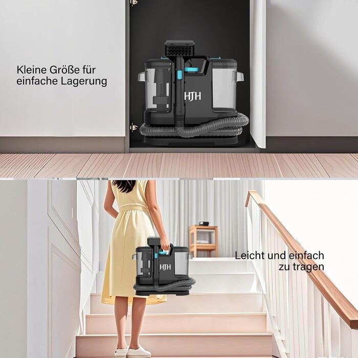 Пристрій для чищення оббивки Nassauger, 450W, 12kPa: мийний пилосос для килимів, оббивки та автосидінь (чорний)