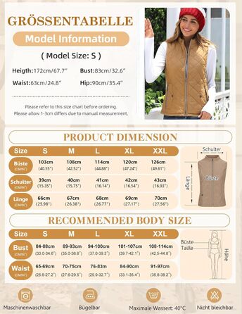 Жіноча степкова жилетка Steppweste S F12# Khaki: тепла, легка, для осені/зими