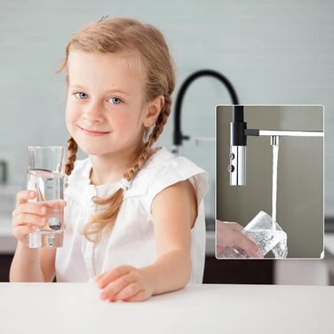 3-шляховий змішувач для кухні з поворотним гусаком 360°, 2 функції (злив/душ), 3-в-1, з двома ручками, для фільтрації води, з міді та нержавіючої сталі, хром, з магнітною насадкою для душу