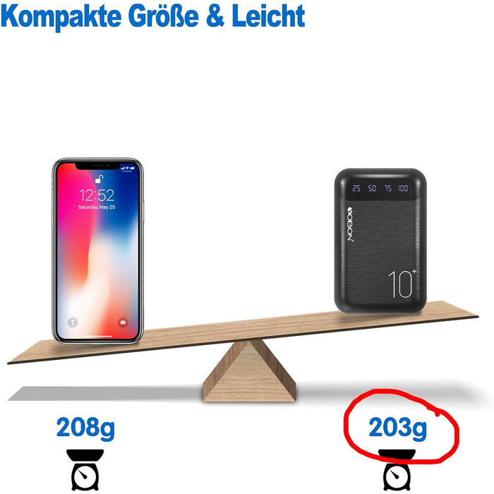 Портативний зарядний пристрій Power Bank 10000mAh з 2 USB виходами та USB-C входом (Чорний)