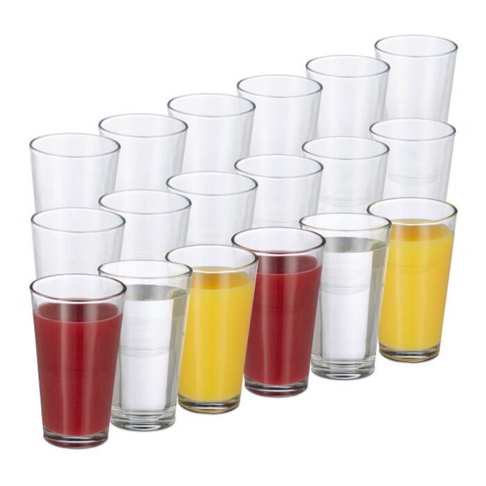 Relaxdays Set of 18 Drinking Glasses
