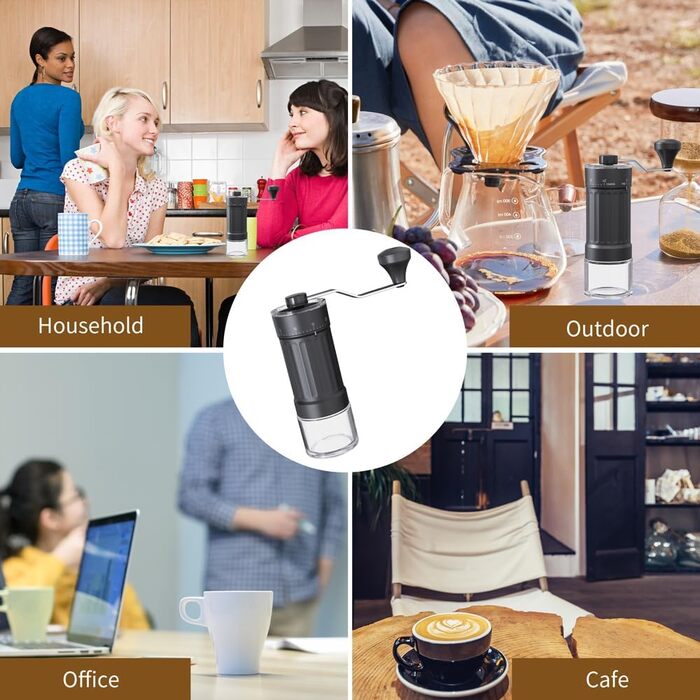 Портативна кавомолка KharWette з конічним жорном для еспресо, френч-пресу, пуроверу, з керамічним жорном, нержавіюча сталь, 25г