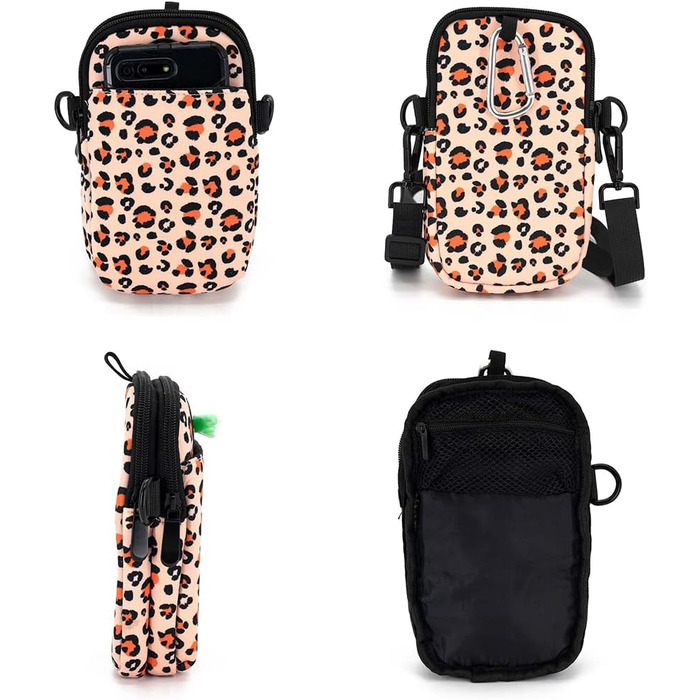 Сумка для ласощів для собак COOWONE з тримачем для відходів, поясна сумка для собак, сумка для цуценят для прогулянок, тренувань, біла/рожева Leopard 2.0