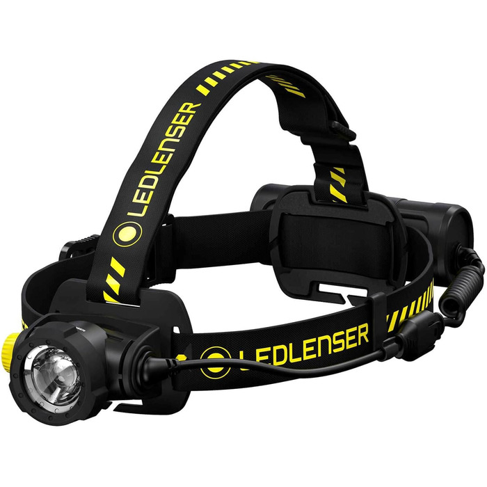 Налобний ліхтар Ledlenser H7R Work, 1000 люмен, акумуляторний, LED, водонепроникний IP67, високий CRI, фокусування, димер, 250 м, з кріпленням для шолома та магнітним USB-кабелем