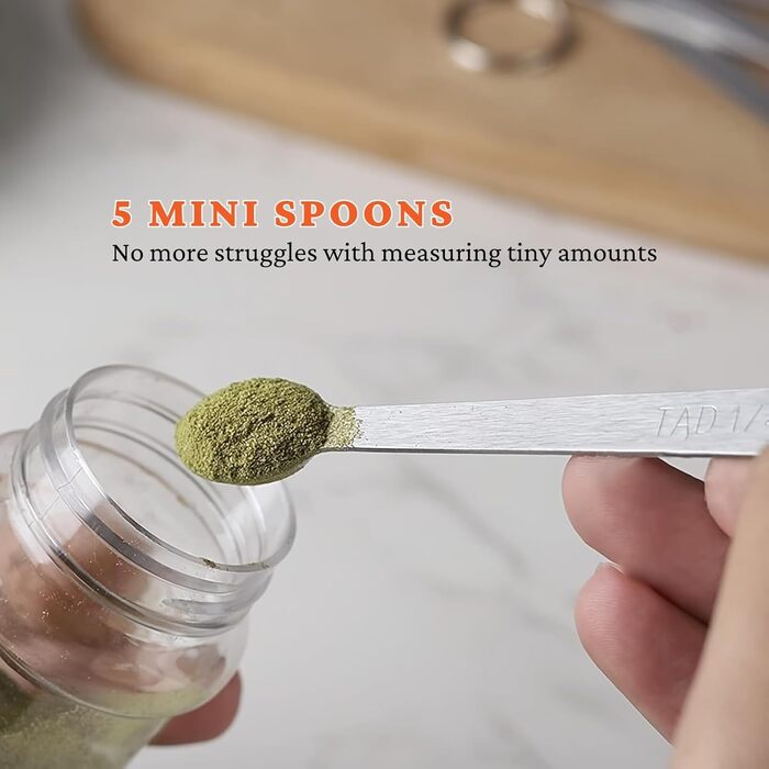 Stainless steel measuring cups and spoons, set of 15 measuring cups, 5 measuring spoons, and 5 small spoons, nesting metal measuring cup set with colorful silicone handles for cooking and baking
