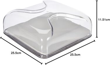 Guzzini - Gocce, Square Cheese Dome - Sky Grey, 25.5 x 25.5 x h11.5 cm - 27000092