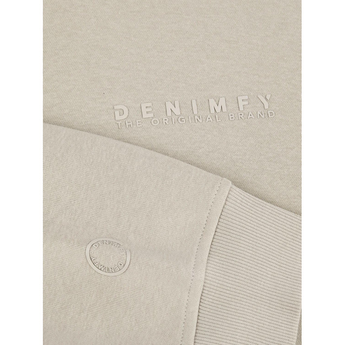Чоловічий худі оверсайз DENIMFY DFMaxim з принтом, високоякісна бавовняна суміш, колір Ash Beige, розмір XXL