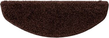 Набір килимків для сходин Floordirekt Barcelona (15 шт.) - надійні та легкі в догляді, 16 кольорів, напівкруглі (темно-коричневий, 65 x 23,5 см)