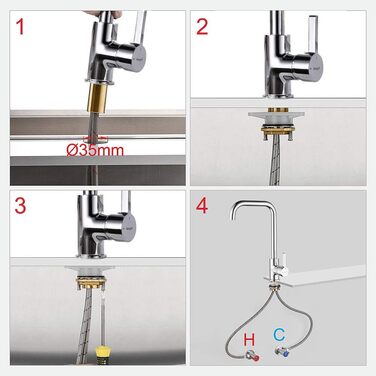 Кухонний змішувач IBERGRIF M22105A, однолеверний, матовий, сріблястий