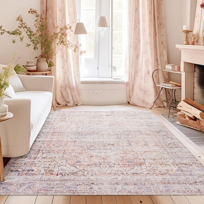 Килим миючий, штучна вовна, світло-бежевий, для дому, спальня, під ліжко, їдальня, під стіл, 152x244 см