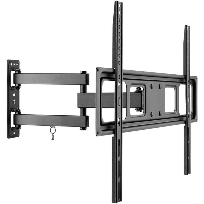 Кріплення для телевізора Goobay TV-Wandhalterung Pro FULLMOTION (XL) – для телевізорів 43-100 дюймів, повний рух, поворотний/нахильний, максимальне навантаження 60 кг, VESA 800x400, висувний кронштейн, інтегроване кабельне менеджмент, чорний