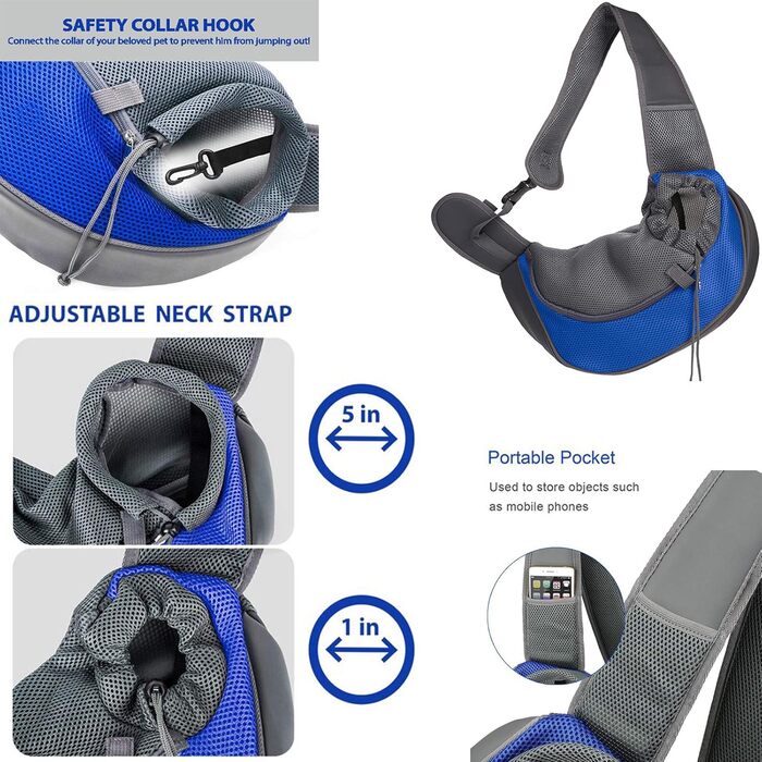 Переносна сумка-переноска для собак та котів, чорна, 38 x 10 x 20 см (L 2-4 кг)