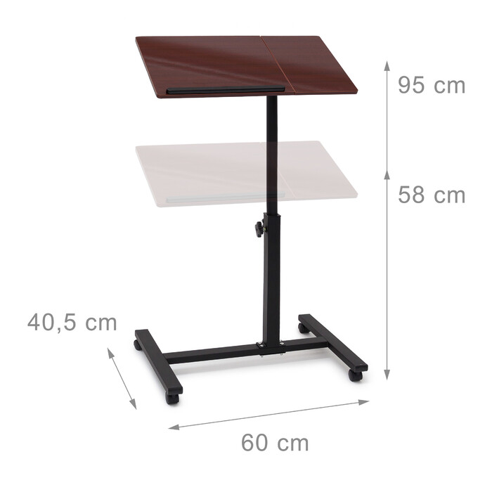 Relaxdays Adjustable Height Laptop Table Wood