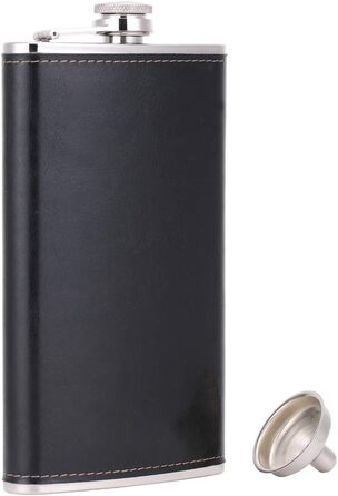 Фляга з імітацією крокодилячої шкіри, нержавіюча сталь, 510 мл, для віскі та лікеру, обгорнута в PU-шкіру, TANEAXON