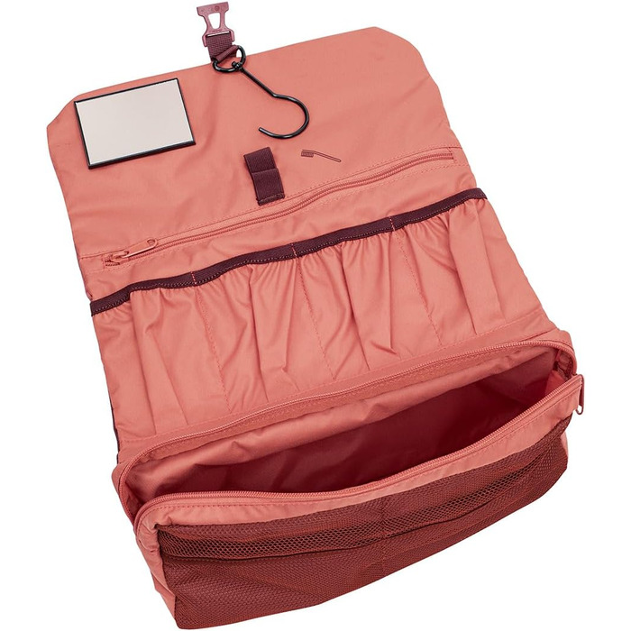 Kulturtasche VAUDE WegaWrap: Косметичка з дзеркалом, тримачем для зубної щітки та гачком для підвішування, водонепроникна (Dark Cherry)