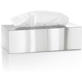 blomus -NEXIO- Kleenex box made of polished stainless steel, cosmetic tissue box for all paper tissues, paper tissue dispenser one-hand operation, exclusive bathroom accessory (W / D / H: 7.5 x 24 x 12 cm, stainless steel, 66660)