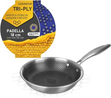 Сковорода KASANOVA Tri-ply з антипригарним покриттям Honeycomb, 18 см - для всіх типів плит та духовки