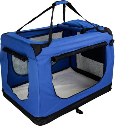 Складана переносна переносна сумка-переноска для собак та котів Petigi (XL, 82x57x58 см, блакитна)