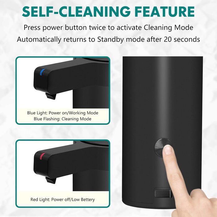 Mamiddle Automatic Soap Dispenser Stainless Steel with Sensor Infrared Soap Dispenser Electric IPX5 Waterproof USB-C Charging with Sensor Infrared Motion Sensor for Kitchen & Bath (Black)