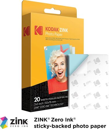 Фотопринтер KODAK Step: Міні-принтер для смартфонів з Bluetooth, друк на Zink 2x3