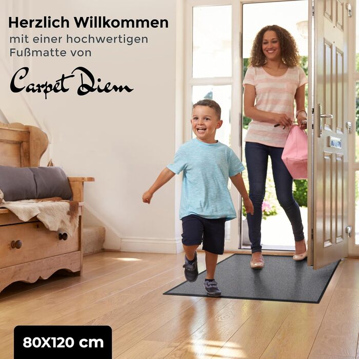 Килимок для дому Carpet Diem, 60x90 см / 80x120 см, сірий - Збірний, антиковзаючий, для входу, для дому та вулиці