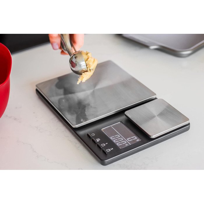 Кухонні ваги KitchenAid Digital з двома платформами, 5000г - 500г, чорний колір, з таймером