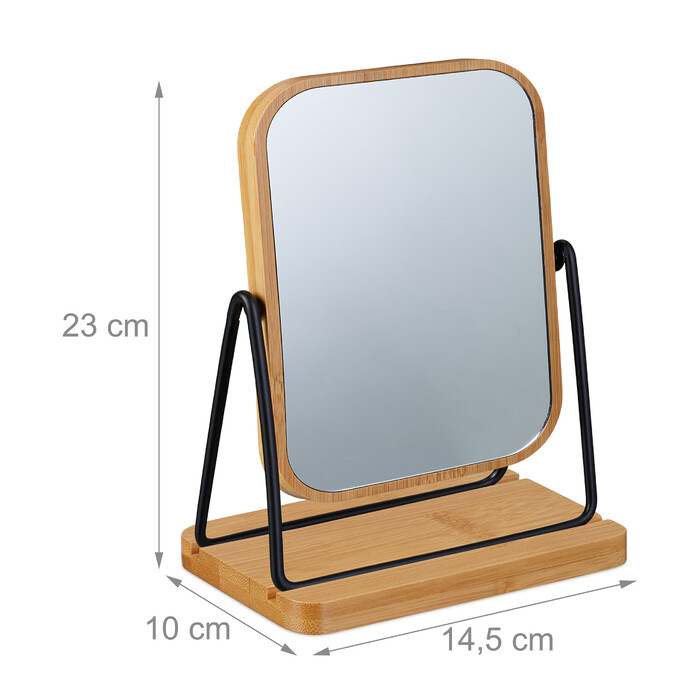 Relaxdays Table Mirror with Bamboo Frame