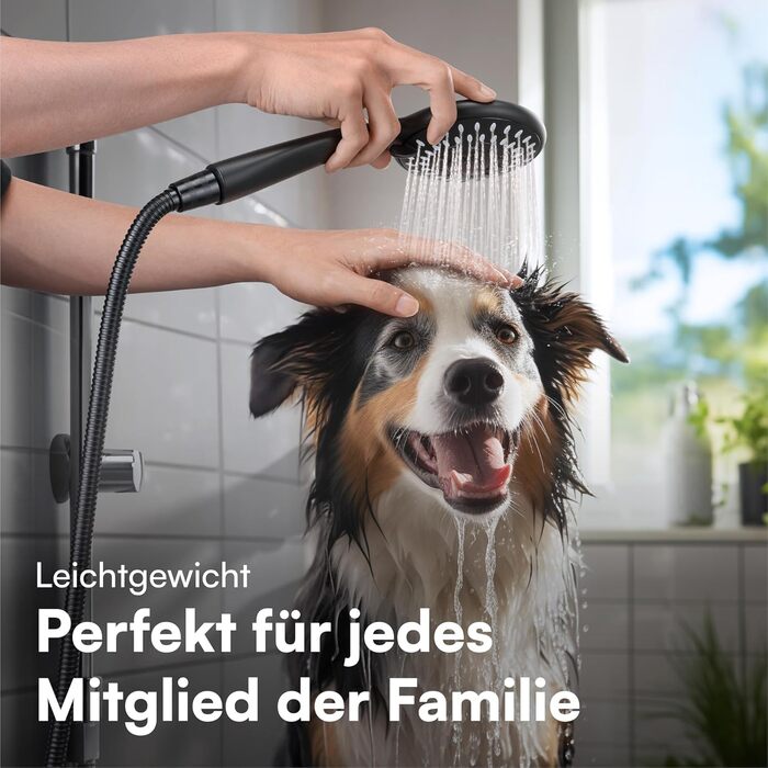 Насадка для душу H&S з високим тиском води - душова лійка з 5 режимами, хром, чорний