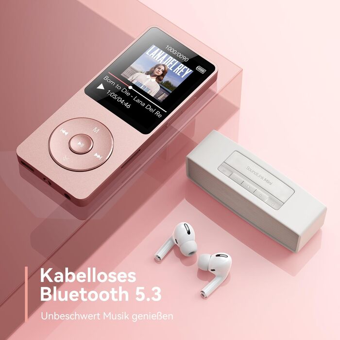 MP3 плеєр AGPTEK 64GB Bluetooth 5.3, Радіо, 1.8