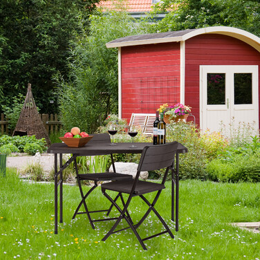 Relaxdays Square Garden Table, Wood-Look