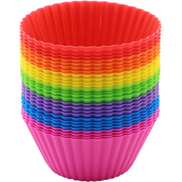 28 Формочки для мафінів з силікону, 6 типів, багаторазові, антипригарні, для випічки, кольорові
