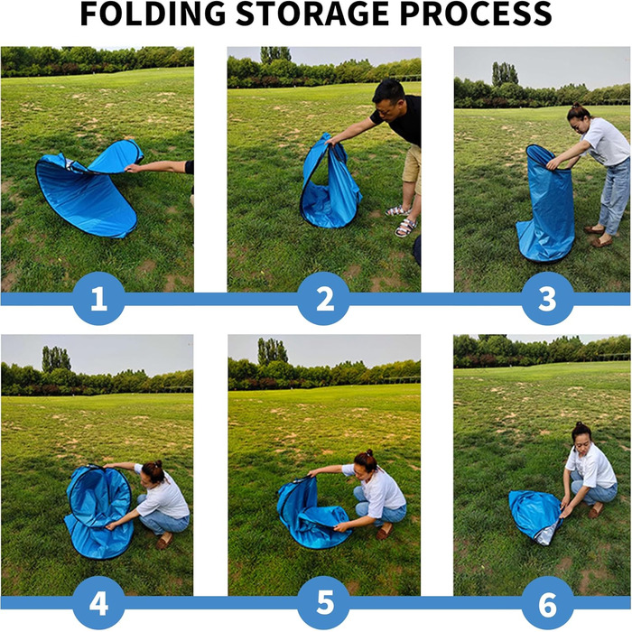 OUUTMEE Pop-Up Shower Tent - Portable Changing Room for Beach, Outdoor UV Protection - Camping Shower Tent for Hiking, Beach, Camping, Picnics, Fishing - 150x150x190cm Blue