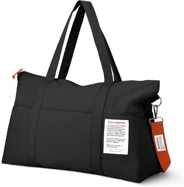 Спортивна сумка Flintronic для жінок, дорожня сумка-мішок, сумка на вихідні, дорожня сумка з чохлом для тележки, водонепроникна спортивна сумка, сумка для подорожей, ручна поклажа для спорту, подорожей, літака (чорна)