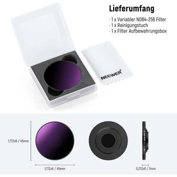 NEEWER Набір фільтрів ND для DJI Osmo Action 3/4/5 Pro, 6 шт. (ND8, ND16, ND32, ND64, ND1000, CPL), аксесуари для екшн-камери