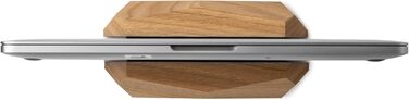 Oakwood Vertical Laptop Stand - Adjustable Wooden Desk Dock for MacBook Pro, MacBook Air, iPad - Handcrafted from Oak Wood