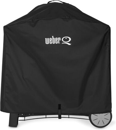 Чохол для гриля Weber Premium Q1000/2000 на підставці або візку, водонепроникний, захист від УФ та вологи, з липучками, чорний