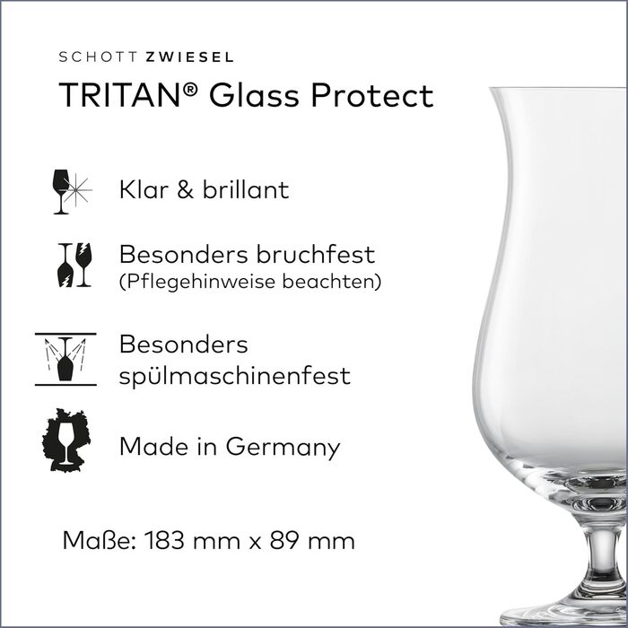 SCHOTT ZWIESEL Hurricane Glasses Bar Special (Set of 4), voluminous cocktail glasses for creative mixed drinks, dishwasher-safe Tritan crystal glasses, Made in Germany (Art.-No. 123628)