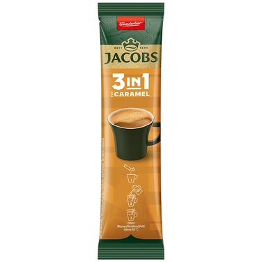 Кава розчинна 3в1 Jacobs карамель, стіки з цукром та вершками, 120 шт x 11.2г (1.34 кг)