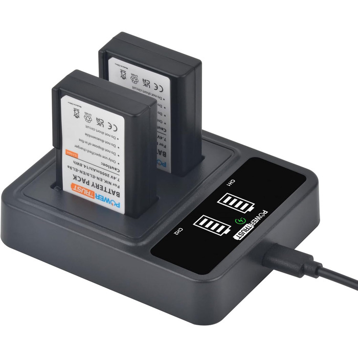 Акумулятор Nikon EN-EL9/EN-EL9a 2000mAh + зарядний пристрій Type-C для D3000, D5000, D40, D40x, D60