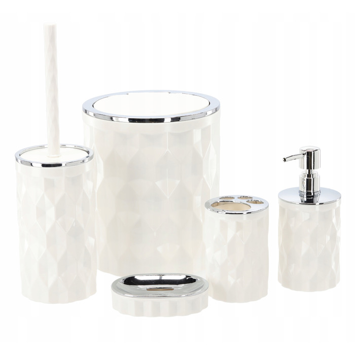 Набір аксесуарів для ванної кімнати HowHomely, 5 предметів, білий/сріблястий