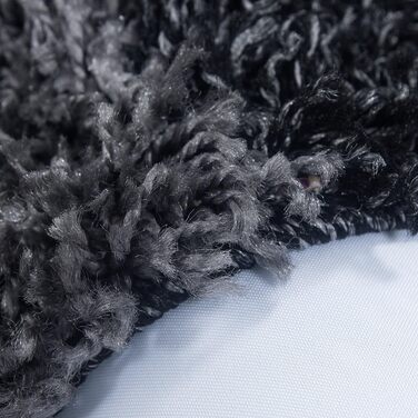 Шкіряний килим HomebyHome Шерстяний, 200x300 см, для вітальні, спальні, кухні, чорний