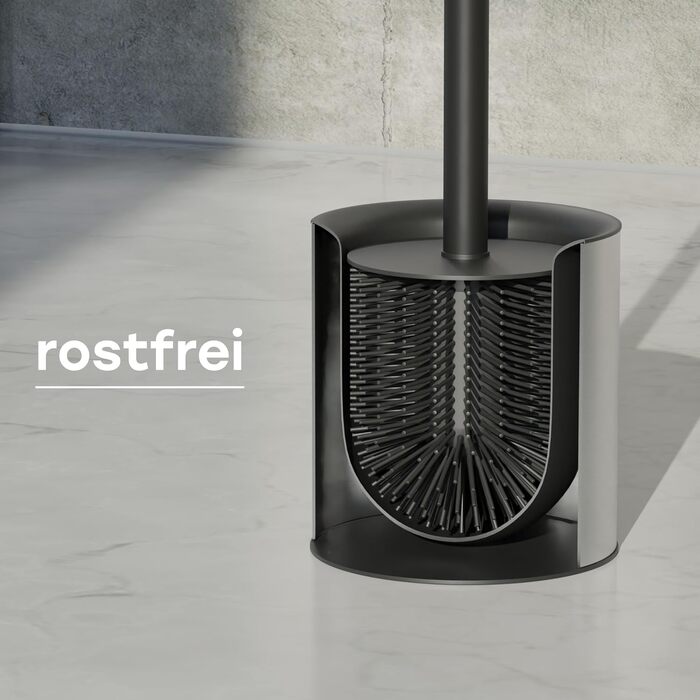 Тойлетний щітка SAVEGA з силікону та нержавіючої сталі - антибактеріальна, з тримачем, захист від бризок