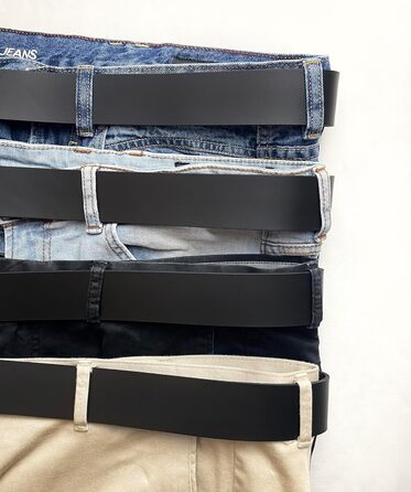 Жіночий шкіряний ремінь Almela з срібною пряжкою, ширина 4 см (Чорний, 90)