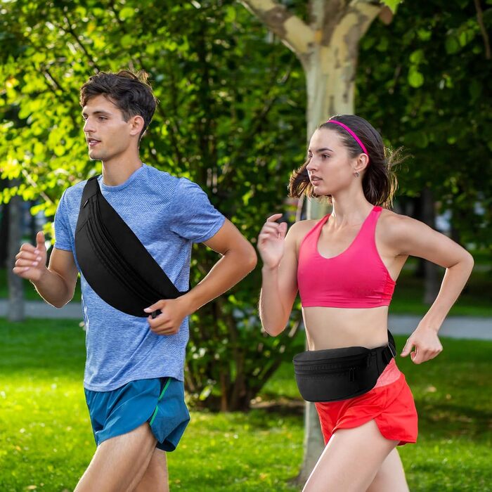 Чоловіча/жіноча поясна сумка RYACO: водонепроникна, для подорожей, спорту та активного відпочинку. Чорна