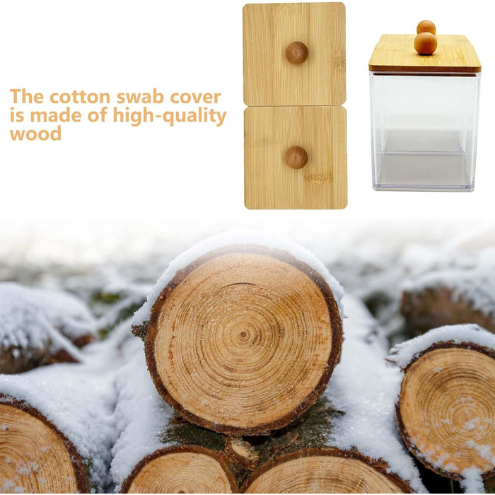 Набір для зберігання ватних паличок та дисків, чорний, акрил/бамбук, 3 шт.