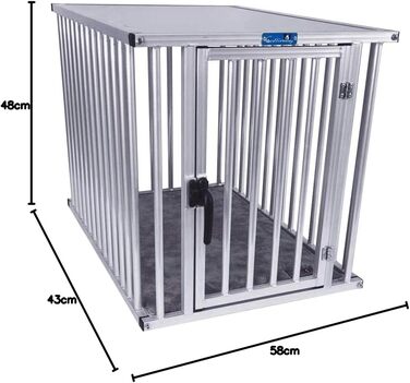 Callieway® ALU DOGBOX: Алюмінієва переноска для собак, XLarge та L розміри, для дому та офісу