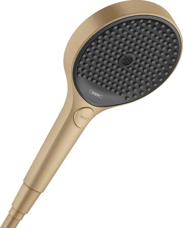 hansgrohe Rainfinity - Showerhead, Handheld Shower with 3 Spray Patterns, Round Shower Head (⌀ 130 mm), Showerhead with Anti-Limescale Function, (Brushed Bronze)