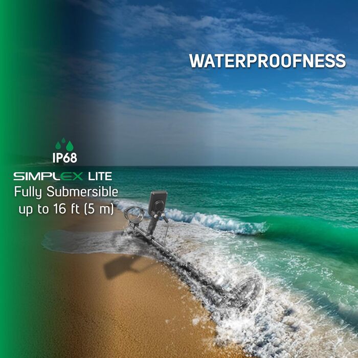 Металошукач Nokta Simplex Lite з DD котушкою 9.5 дюймів (водонепроникний, вібрація), всі режими пошуку