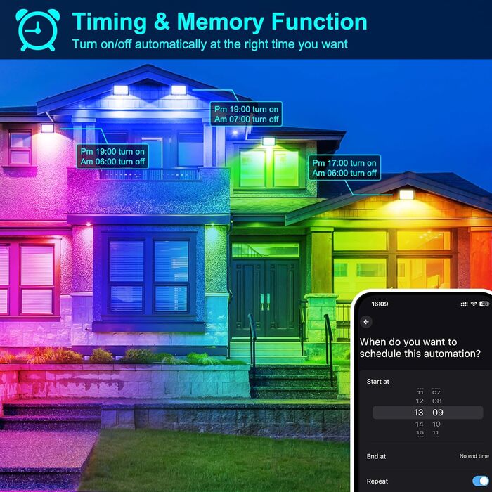 LED Floodlights Outdoor, 100W Smart RGB Floodlights with Remote Control and Bluetooth App, LED Floodlight Spotlights Color Changing Projector, IP66 Waterproof Floodlight for Gardens, Patios (2 Pack)